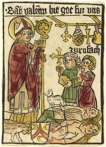 Saint-Valentine-patron-of-epileptics-woodcut-of-394-318-cm-1470-1480-artistr Drawing of Saint Valentine from the National Gallery of Art, Washington DC.