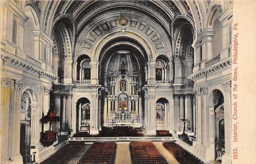 View of nave looking toward sanctuary, Church of the Gesù, Philadelphia, PA 