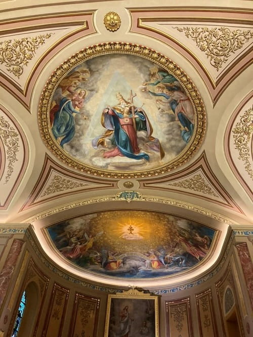  An image of the Sacred Heart rising in glory in the apse at the Church of the Sacred Heart in Hanover.