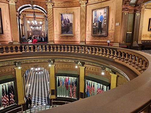 Michigan State Capitol Mica powders used to restore these balustrade